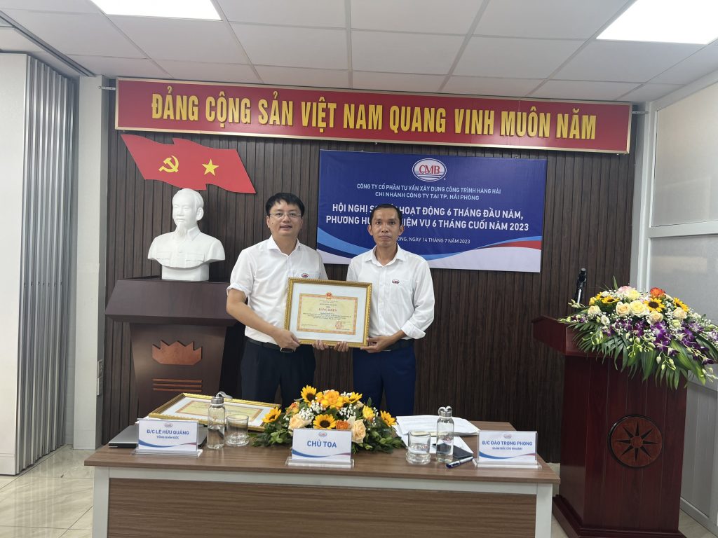 HỘI NGHỊ SƠ KẾT HOẠT ĐỘNG 6 THÁNG ĐẦU NĂM VÀ TRIỂN KHAI NHIỆM VỤ 6 THÁNG CUỐI NĂM 2023 CHI NHÁNH CÔNG TY TẠI THÀNH PHỐ HẢI PHÒNG